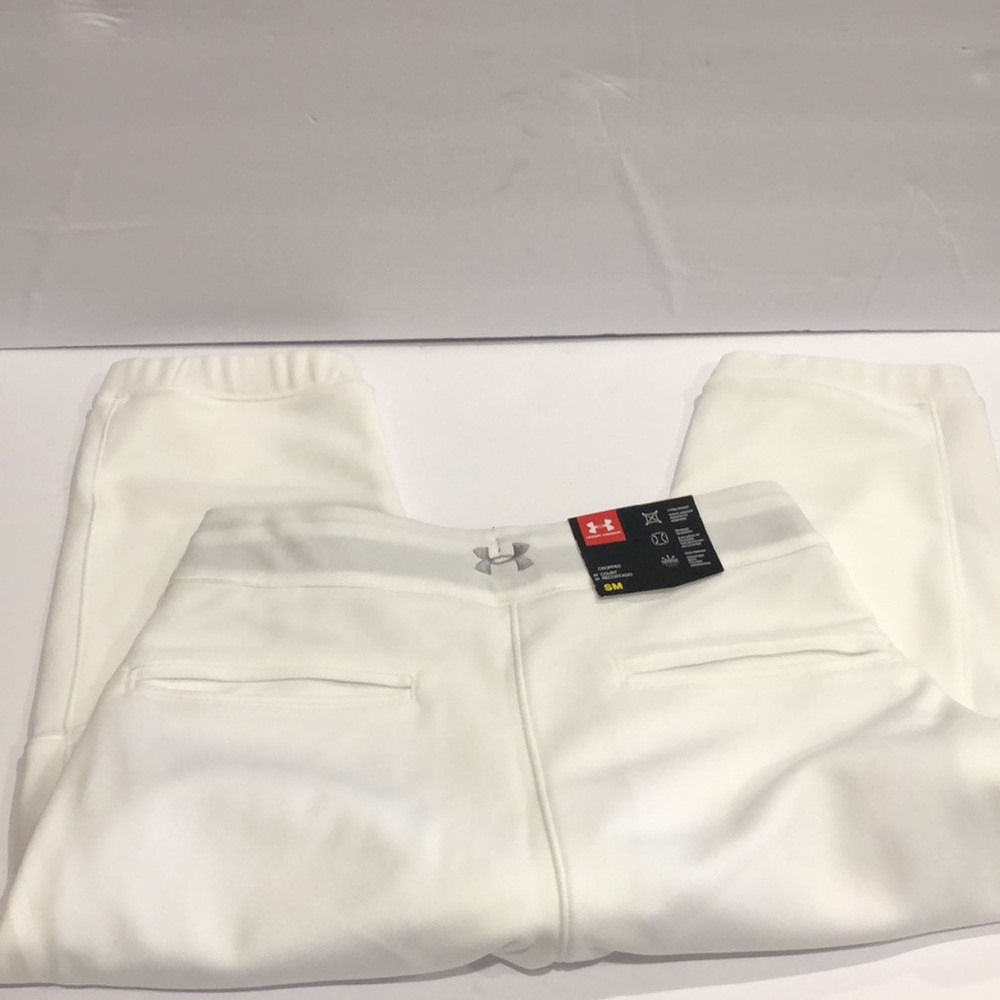 Under Armour‎ Court White Beltless Fastpitch Crop Softball Pants size small new
